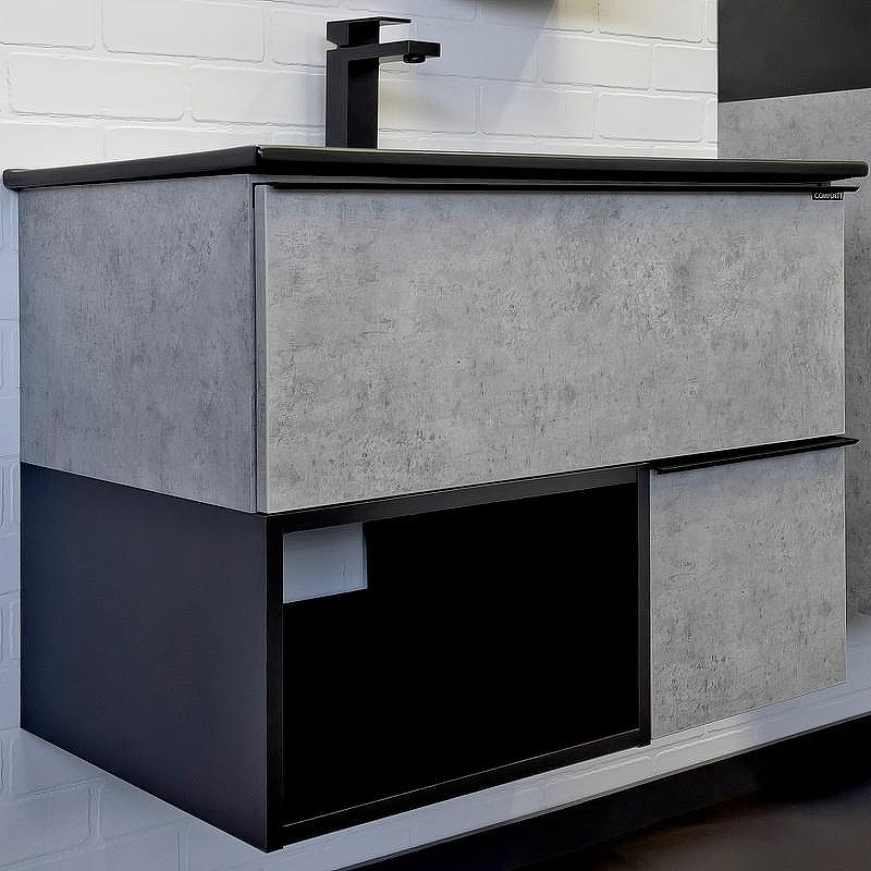 Тумба с раковиной Comforty Франкфурт 75 00-00011082 подвесная Бетон светлый, купить, цена, заказать, магазин, доставка, скидка, промокод, купить, цена, заказать, магазин, доставка, скидка, промокод