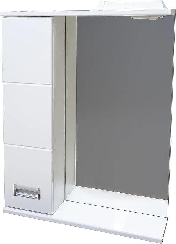 Зеркало со шкафом DIWO Дмитров 60 L СО-Дм04060-011Л с подсветкой Белое, купить, цена, заказать, магазин, доставка, скидка, промокод, купить, цена, заказать, магазин, доставка, скидка, промокод