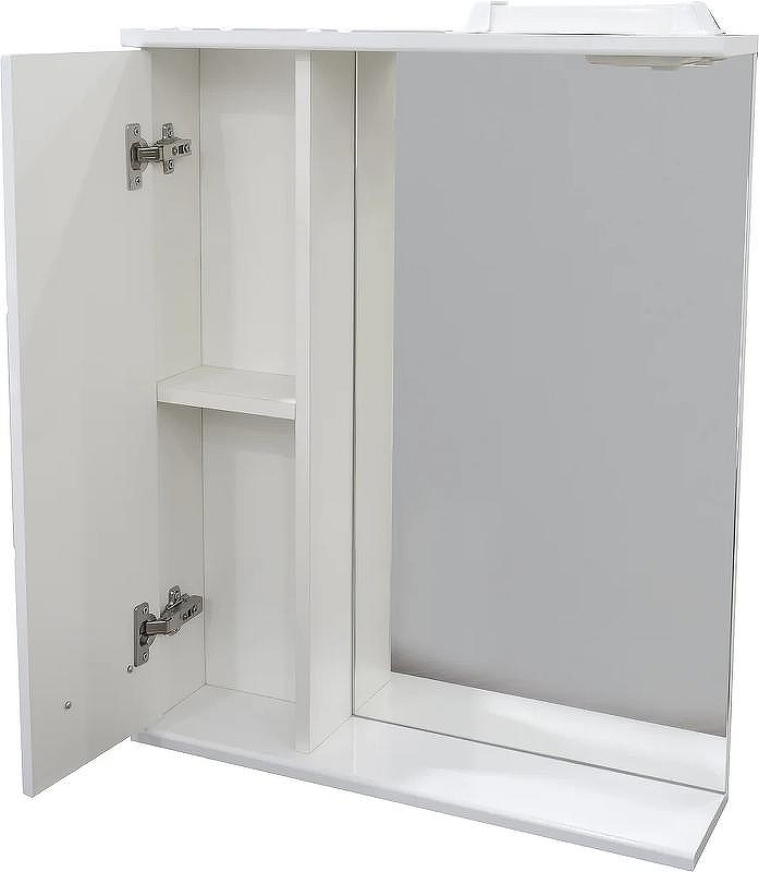 Зеркало со шкафом DIWO Дмитров 60 L СО-Дм04060-011Л с подсветкой Белое, купить, цена, заказать, магазин, доставка, скидка, промокод, купить, цена, заказать, магазин, доставка, скидка, промокод