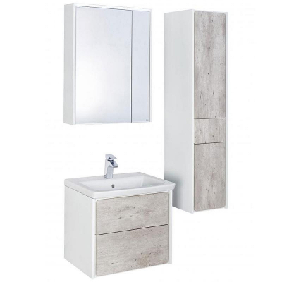 Зеркальный шкаф Roca Ronda 60 ZRU9303007 с подсветкой Бетон Белый матовый