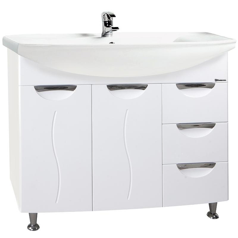 Тумба под раковину Bellezza Глория 105 4638518080014 с бельевой корзиной Белая, купить, цена, заказать, магазин, доставка, скидка, промокод, купить, цена, заказать, магазин, доставка, скидка, промокод