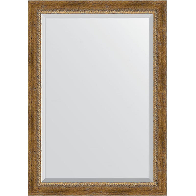 Зеркало Evoform Exclusive 103х73 BY 3458 с фацетом в багетной раме - Состаренная бронза с плетением 70