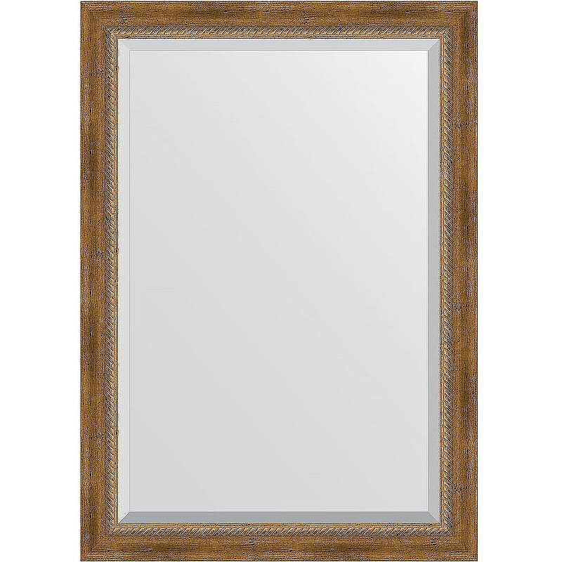 Зеркало Evoform Exclusive 103х73 BY 3458 с фацетом в багетной раме - Состаренная бронза с плетением 70, купить, цена, заказать, магазин, доставка, скидка, промокод, купить, цена, заказать, магазин, доставка, скидка, промокод