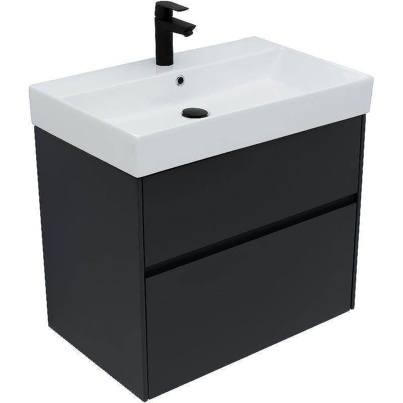 Тумба под раковину Aquanet Бруклин 70 310141 подвесная Антрацит матовый, купить, цена, заказать, магазин, доставка, скидка, промокод, купить, цена, заказать, магазин, доставка, скидка, промокод