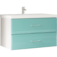Тумба под раковину Marka One Mix 80П с ручками фасад стекло Бирюзовая, купить, цена, заказать, магазин, доставка, скидка, промокод, купить, цена, заказать, магазин, доставка, скидка, промокод