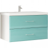 Тумба под раковину Marka One Mix 80П с ручками фасад стекло Бирюзовая, купить, цена, заказать, магазин, доставка, скидка, промокод, купить, цена, заказать, магазин, доставка, скидка, промокод