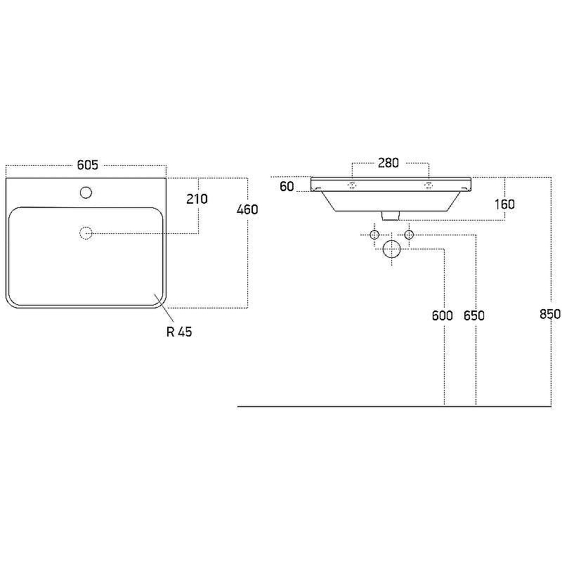 Тумба с раковиной Brevita Victory 60 УТ000015990 подвесная Белая матовая, купить, цена, заказать, магазин, доставка, скидка, промокод, купить, цена, заказать, магазин, доставка, скидка, промокод