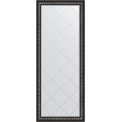 Зеркало Evoform Exclusive-G Floor 199х80 BY 6308 с гравировкой в багетной раме - Черный ардеко 81