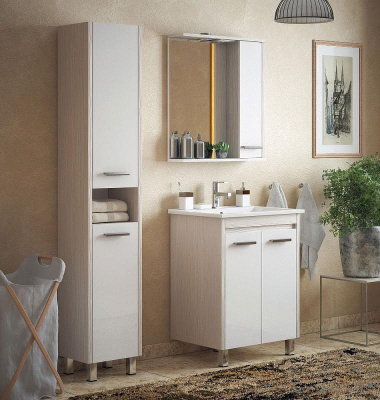 Шкаф пенал Corozo Лорена 35 SD-00000305 Лайн Белый