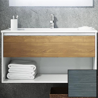 Тумба с раковиной SanVit Контур 60 kkont060 с фактурой под дерево подвесная Шелк Сталь, купить, цена, заказать, магазин, доставка, скидка, промокод, купить, цена, заказать, магазин, доставка, скидка, промокод