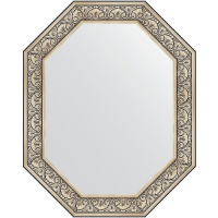Зеркало Evoform Polygon 100х80 BY 7248 в багетной раме - Барокко серебро 106, купить, цена, заказать, магазин, доставка, скидка, промокод, купить, цена, заказать, магазин, доставка, скидка, промокод