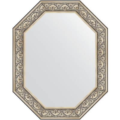Зеркало Evoform Polygon 100х80 BY 7248 в багетной раме - Барокко серебро 106