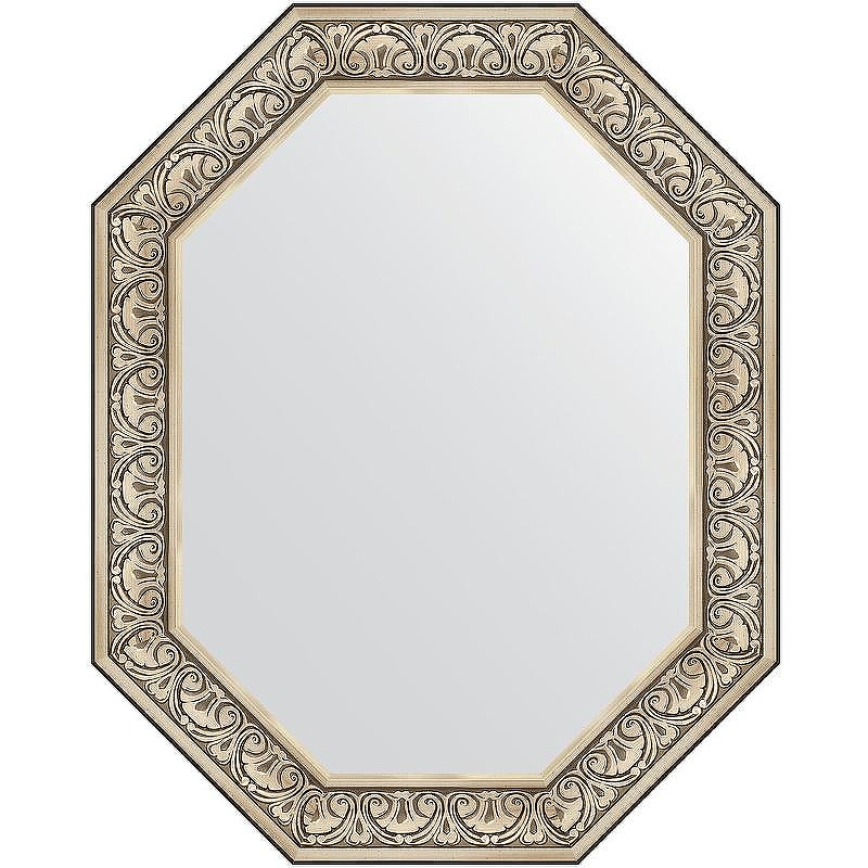 Зеркало Evoform Polygon 100х80 BY 7248 в багетной раме - Барокко серебро 106, купить, цена, заказать, магазин, доставка, скидка, промокод, купить, цена, заказать, магазин, доставка, скидка, промокод