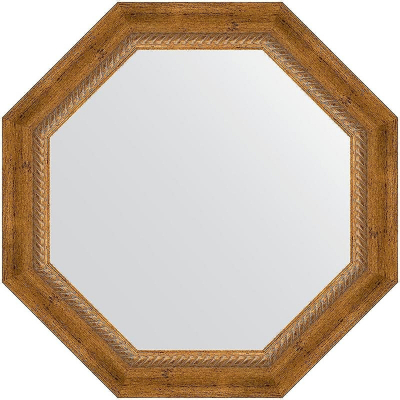 Зеркало Evoform Octagon 58х58 BY 7316 в багетной раме - Состаренная бронза с плетением 70