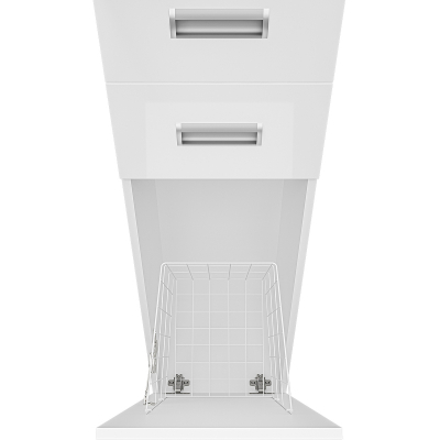 Шкаф пенал Misty Селена 35 L П-Сел05038-01БкЛ с бельевой корзиной Белый глянцевый