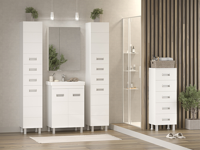 Шкаф пенал Misty Селена 35 L П-Сел05038-01БкЛ с бельевой корзиной Белый глянцевый, купить, цена, заказать, магазин, доставка, скидка, промокод, купить, цена, заказать, магазин, доставка, скидка, промокод