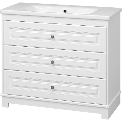 Тумба с раковиной Misty Ларго 100 УТ000023207 Белая матовая