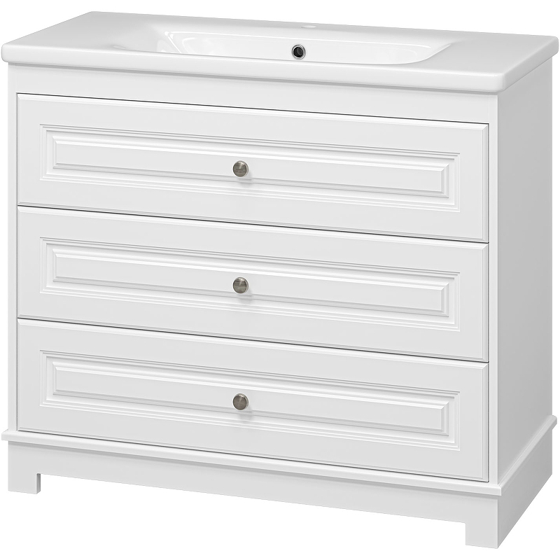 Тумба с раковиной Misty Ларго 100 УТ000023207 Белая матовая, купить, цена, заказать, магазин, доставка, скидка, промокод, купить, цена, заказать, магазин, доставка, скидка, промокод