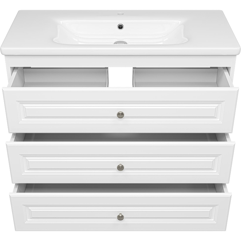 Тумба с раковиной Misty Ларго 100 УТ000023207 Белая матовая, купить, цена, заказать, магазин, доставка, скидка, промокод, купить, цена, заказать, магазин, доставка, скидка, промокод