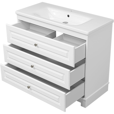 Тумба с раковиной Misty Ларго 100 УТ000023207 Белая матовая