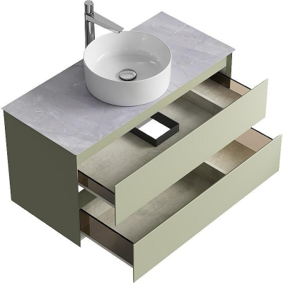 Тумба под раковину Aqwella Geometria 100 GE01102SH подвесная Шалфей зеленый