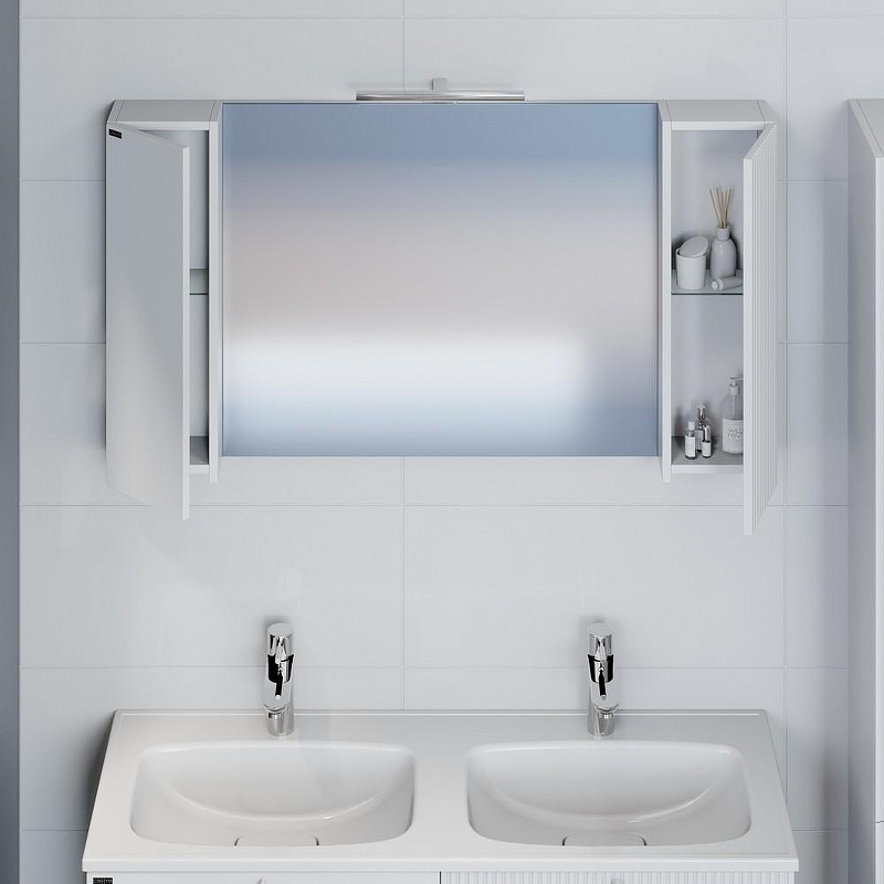 Зеркало со шкафом СанТа Вега 120 700452 с подсветкой Белый, купить, цена, заказать, магазин, доставка, скидка, промокод, купить, цена, заказать, магазин, доставка, скидка, промокод