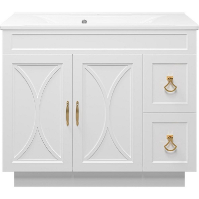 Тумба с раковиной Misty Амбра 100 УТ000009822 Белая матовая