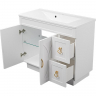 Тумба с раковиной Misty Амбра 100 УТ000009822 Белая матовая, купить, цена, заказать, магазин, доставка, скидка, промокод, купить, цена, заказать, магазин, доставка, скидка, промокод