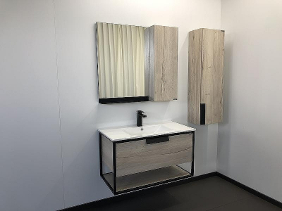 Зеркало со шкафом Comforty Бонн 90 00-00001951 Дуб дымчатый