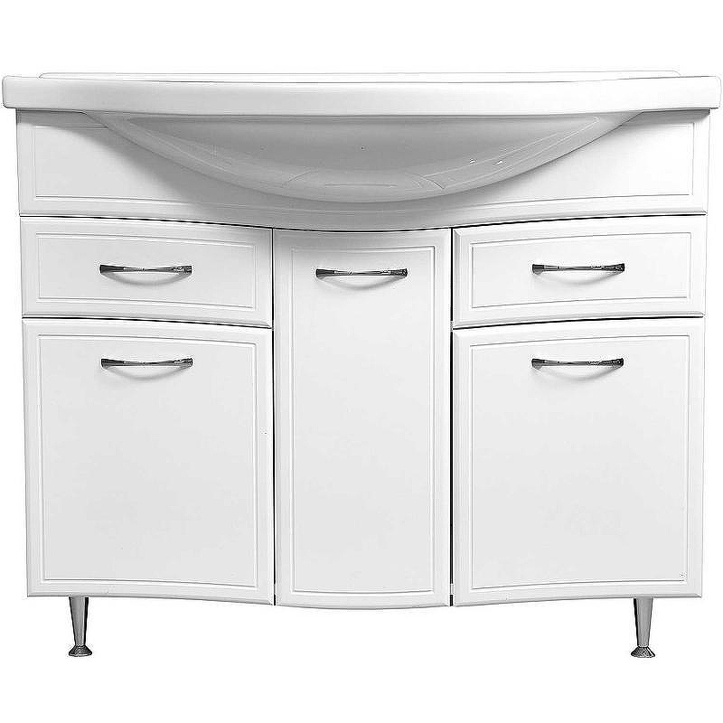 Тумба под раковину Stella Polar Концепт 100 SP-00000137 Белая, купить, цена, заказать, магазин, доставка, скидка, промокод, купить, цена, заказать, магазин, доставка, скидка, промокод