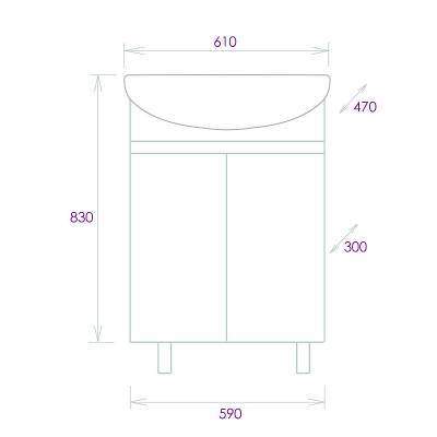 Тумба под раковину Onika Милтон 60 106146 цвет Белый