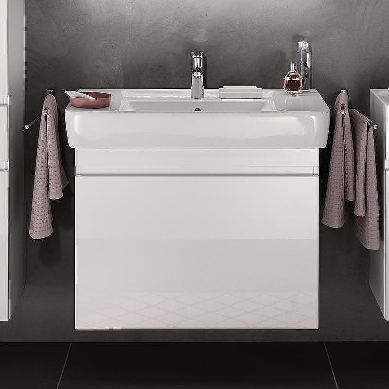 Тумба под раковину Geberit Renova Nr.1 Plan 80 869850000 подвесная Белая глянцевая, купить, цена, заказать, магазин, доставка, скидка, промокод, купить, цена, заказать, магазин, доставка, скидка, промокод