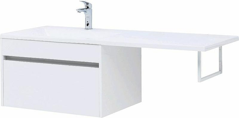 Тумба с раковиной Aquanet Токио 130 L 239217 подвесная Белая, купить, цена, заказать, магазин, доставка, скидка, промокод, купить, цена, заказать, магазин, доставка, скидка, промокод