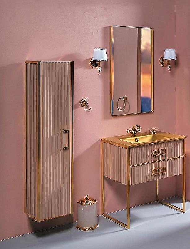 Шкаф пенал Boheme Armadi Art Monaco 35 868-CPG подвесной Капучино Золото, купить, цена, заказать, магазин, доставка, скидка, промокод, купить, цена, заказать, магазин, доставка, скидка, промокод