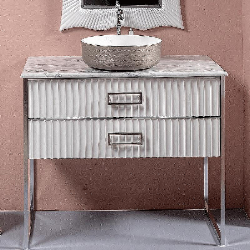 Тумба под раковину Boheme Armadi Art Monaco 100 867-100-WCR Белый глянец Хром, купить, цена, заказать, магазин, доставка, скидка, промокод, купить, цена, заказать, магазин, доставка, скидка, промокод