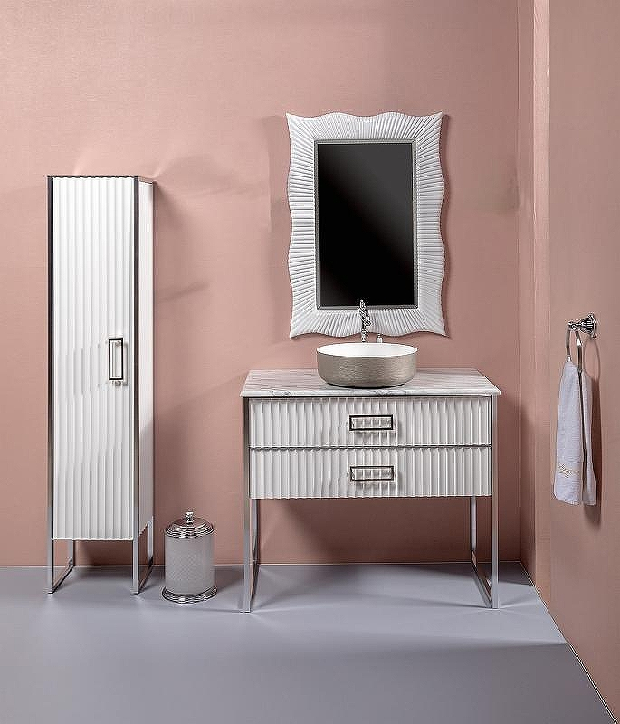 Тумба под раковину Boheme Armadi Art Monaco 100 867-100-WCR Белый глянец Хром, купить, цена, заказать, магазин, доставка, скидка, промокод, купить, цена, заказать, магазин, доставка, скидка, промокод