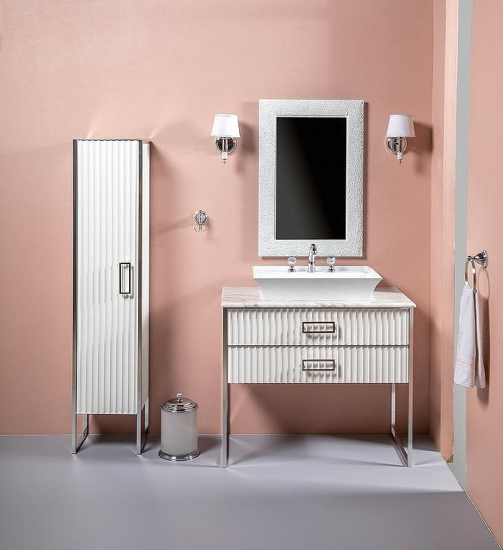 Тумба под раковину Boheme Armadi Art Monaco 100 867-100-WCR Белый глянец Хром, купить, цена, заказать, магазин, доставка, скидка, промокод, купить, цена, заказать, магазин, доставка, скидка, промокод