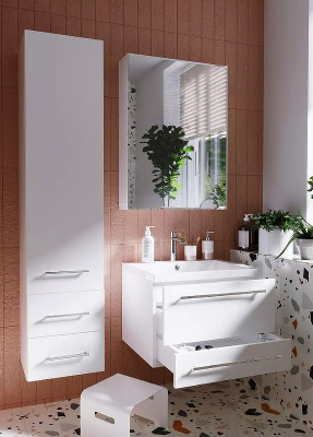 Шкаф пенал 1MarKa Соната 35 L У78470 подвесной Белый глянцевый