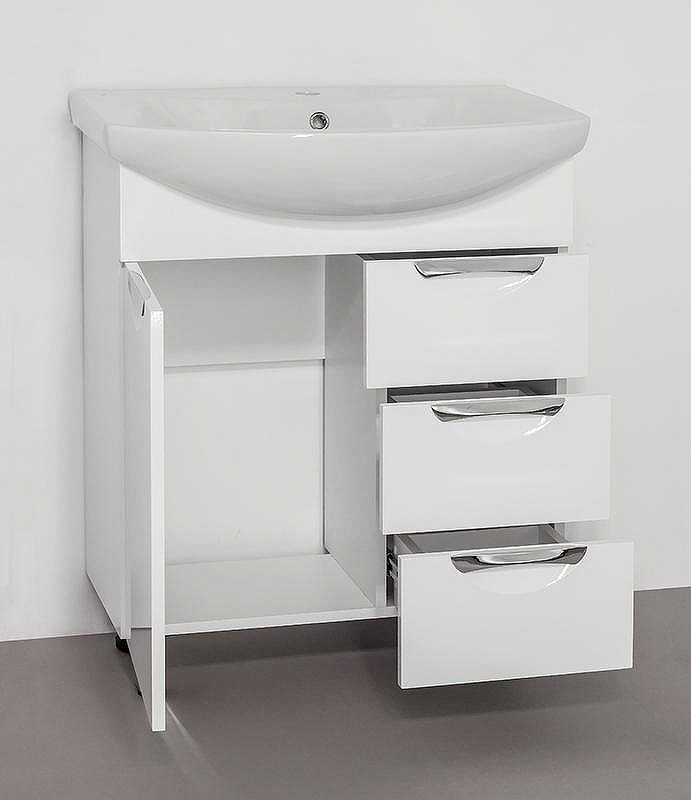 Тумба под раковину Style Line Жасмин 70 Белый глянец, купить, цена, заказать, магазин, доставка, скидка, промокод, купить, цена, заказать, магазин, доставка, скидка, промокод