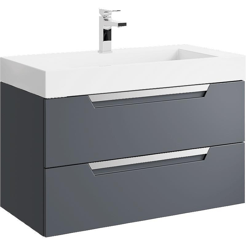 Тумба под раковину Aqwella Cube 90 CUB0109GR подвесная Серая матовая, купить, цена, заказать, магазин, доставка, скидка, промокод, купить, цена, заказать, магазин, доставка, скидка, промокод