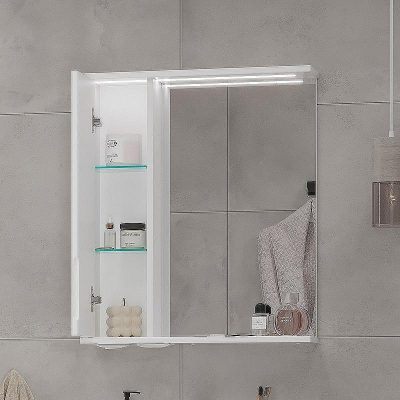 Зеркало со шкафом Volna Lake 60 L zsLAKE60.L-01 с подсветкой Белое