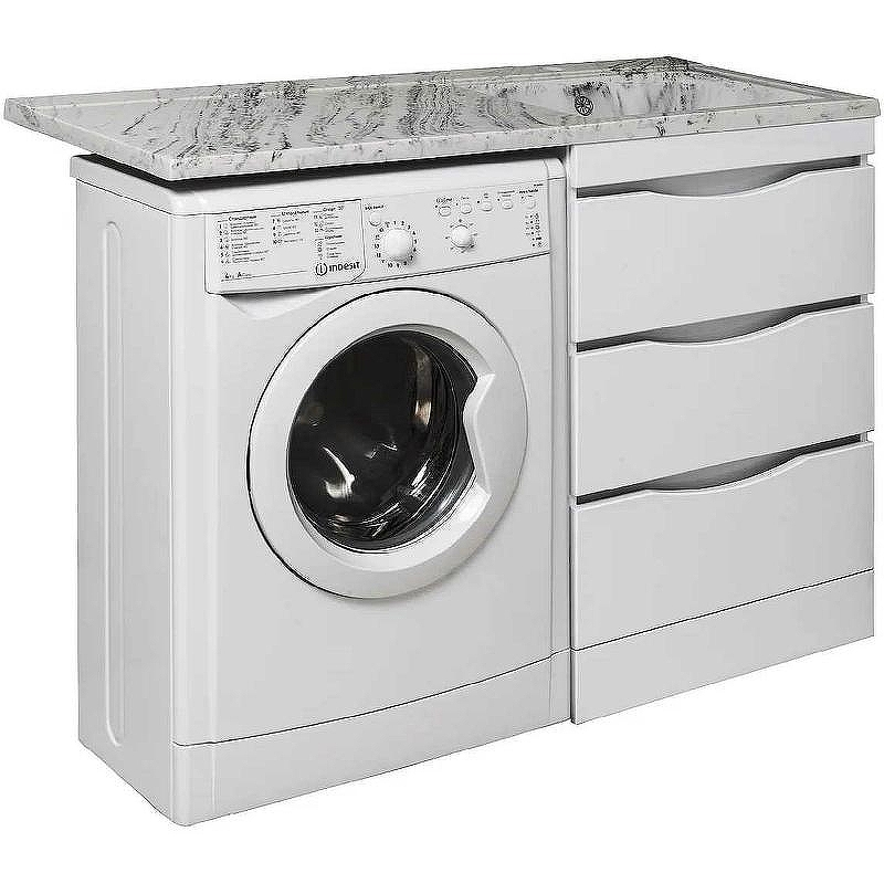 Тумба под раковину Runo Орион 120 УТ000003442 Белая, купить, цена, заказать, магазин, доставка, скидка, промокод, купить, цена, заказать, магазин, доставка, скидка, промокод