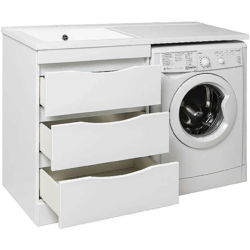 Тумба под раковину Runo Орион 120 УТ000003442 Белая, купить, цена, заказать, магазин, доставка, скидка, промокод, купить, цена, заказать, магазин, доставка, скидка, промокод