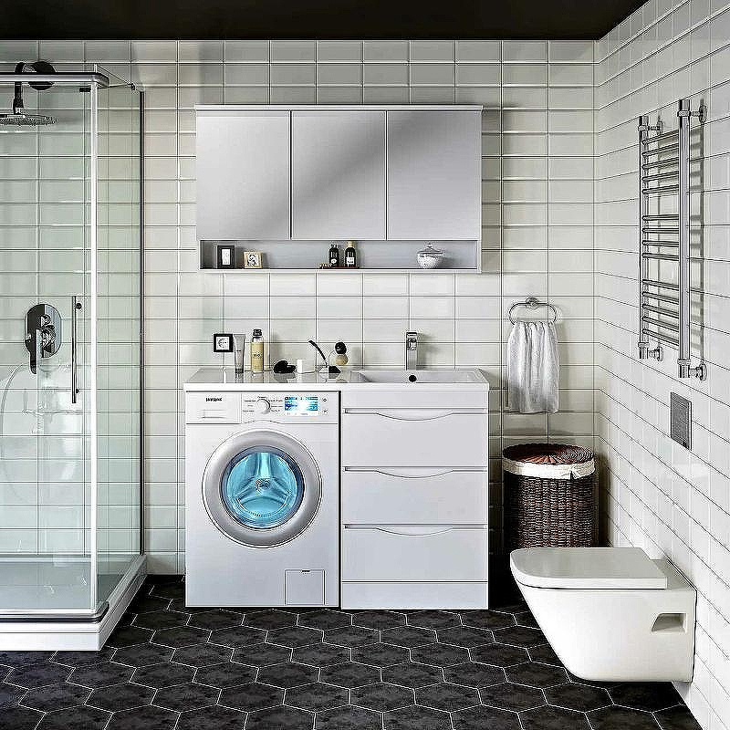 Тумба под раковину Runo Орион 120 УТ000003442 Белая, купить, цена, заказать, магазин, доставка, скидка, промокод, купить, цена, заказать, магазин, доставка, скидка, промокод