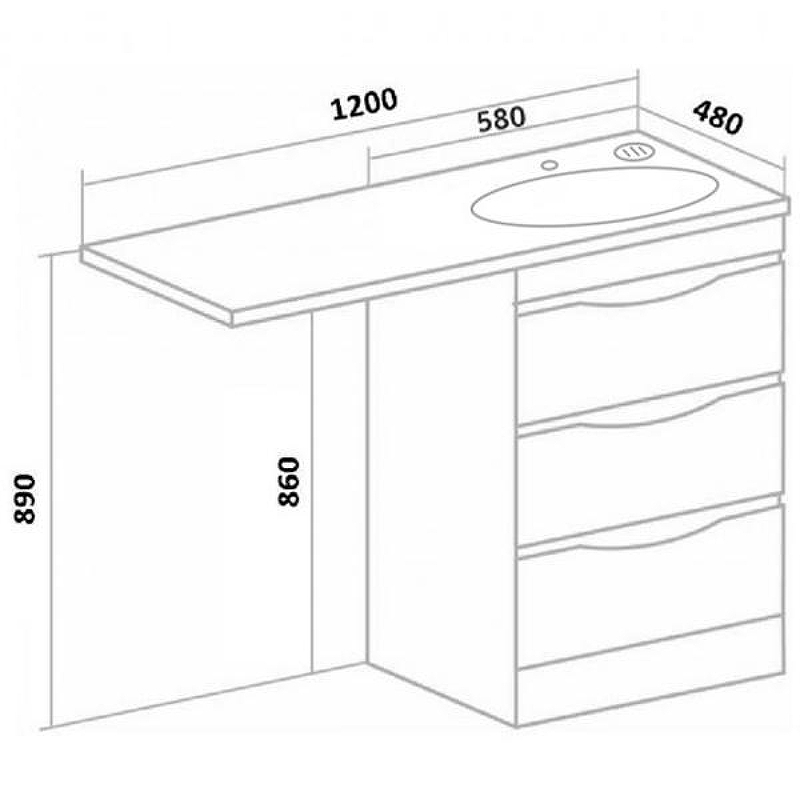 Тумба под раковину Runo Орион 120 УТ000003442 Белая, купить, цена, заказать, магазин, доставка, скидка, промокод, купить, цена, заказать, магазин, доставка, скидка, промокод