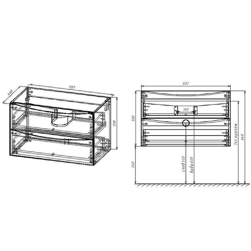 Тумба под раковину Vincea Mia 90 VMC-2MC900RW подвесная R.Wood, купить, цена, заказать, магазин, доставка, скидка, промокод, купить, цена, заказать, магазин, доставка, скидка, промокод