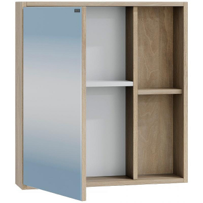 Зеркальный шкаф СанТа Прима 60 700344 Дуб светлый