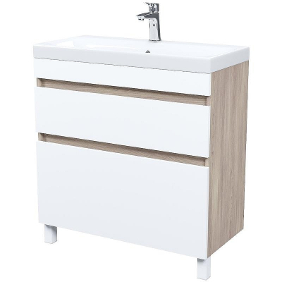 Тумба с раковиной Iddis Zodiac 80 ZOD8ABFi95K Белая матовая Дерево