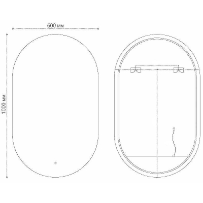 Зеркало Grossman Nero-промо 60 2460100 с подсветкой с сенсорным выключателем