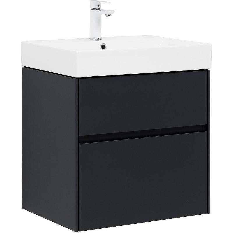 Тумба под раковину Aquanet Бруклин 60 310140 подвесная Антрацит матовый, купить, цена, заказать, магазин, доставка, скидка, промокод, купить, цена, заказать, магазин, доставка, скидка, промокод